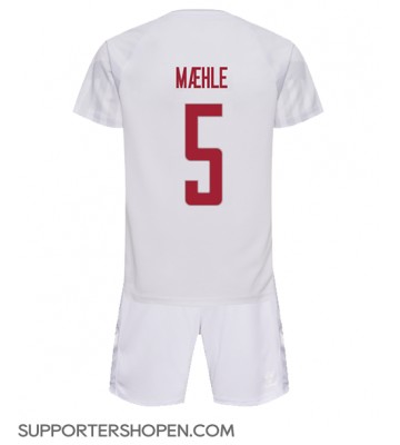 Danmark Joakim Maehle #5 Bortatröja Barn VM 2022 Kortärmad (+ korta byxor)